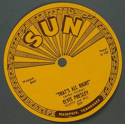 Пластинка Элвиса на фирме Sun records